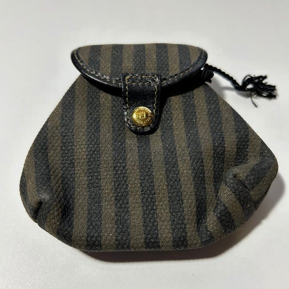 FENDI Vintage Pequin Striped Mini Pouch - Picture 2 of 11